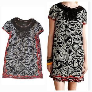 Anthropologie Floreat Abelia Black Dress Size Small